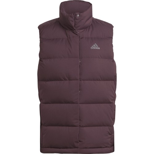 Damska kamizelka puchowa Adidas W Helionic Vest, bordowa HE1456