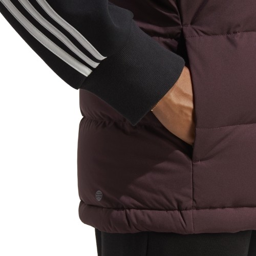 Damska kamizelka puchowa Adidas W Helionic Vest, bordowa HE1456