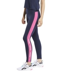 Legginsy damskie Reebok TE Linear Logo CT L niebiesko-różowe FU2180