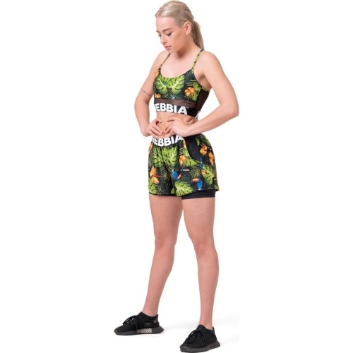 Szorty damskie Nebbia High-Energy Double Layer 563 - Jungle Green