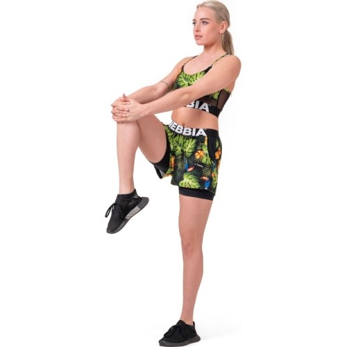 Szorty damskie Nebbia High-Energy Double Layer 563 - Jungle Green