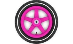 Koło różowe 12,5x2,25-8 slick (biały pasek)