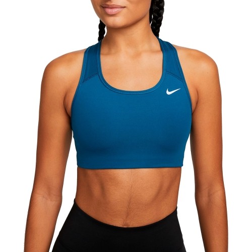 Damski biustonosz sportowy Nike Swoosh Non Pad, niebieski BV3630 404