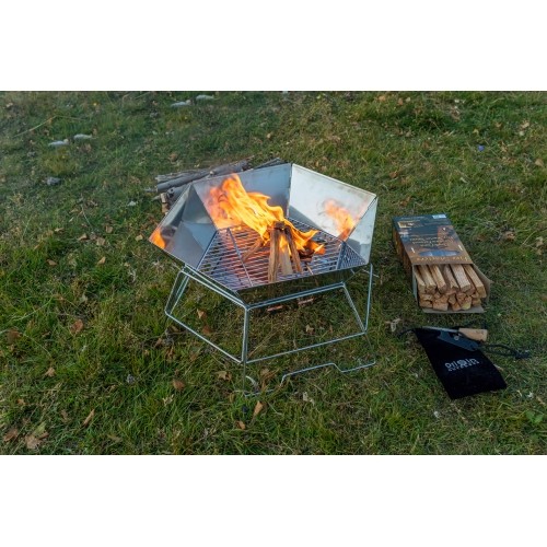Składany grill turystyczny piknikowy Origin Outdoors Grill i Misa Ogniowa Sześciokątna - 40x45 cm