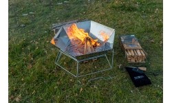 Składany grill turystyczny piknikowy Origin Outdoors Grill i Misa Ogniowa Sześciokątna - 40x45 cm