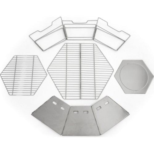 Składany grill turystyczny piknikowy Origin Outdoors Grill i Misa Ogniowa Sześciokątna - 40x45 cm