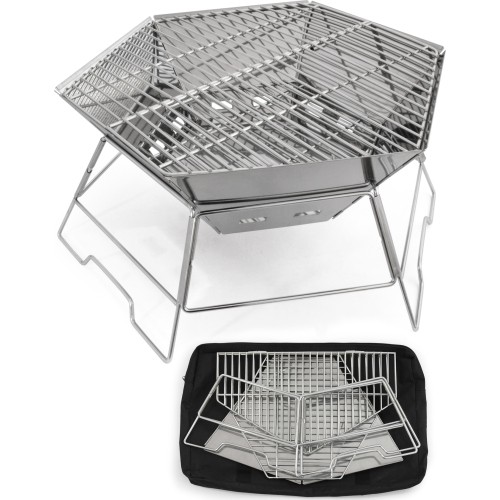 Składany grill turystyczny piknikowy Origin Outdoors Grill i Misa Ogniowa Sześciokątna - 40x45 cm