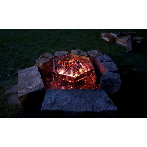 Składany grill turystyczny piknikowy Origin Outdoors Grill i Misa Ogniowa Sześciokątna - 40x45 cm