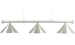 Lampa bilardowa z polerowanego chromu z 3 kloszami Buffalo, 150 cm