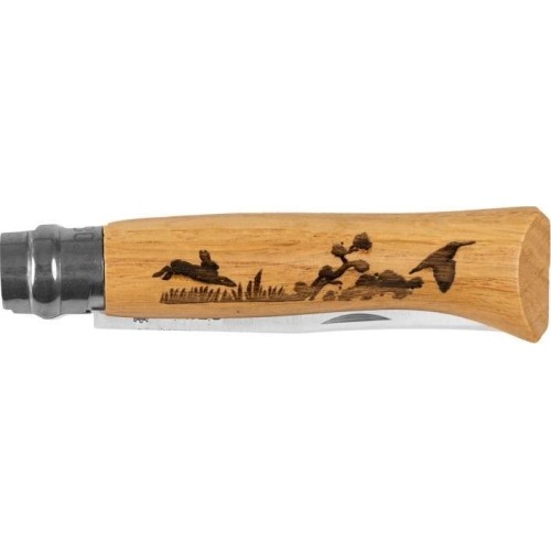 Nóż Opinel No.8 Inox, dąb, seria Animal – zając