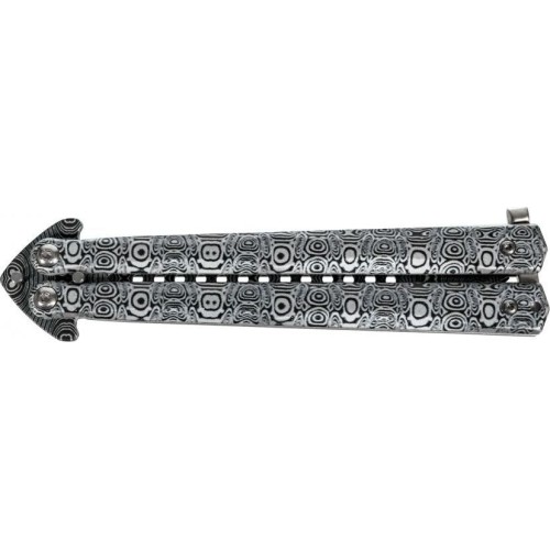 Nóż damasceński Joker JKR644 motylek szary