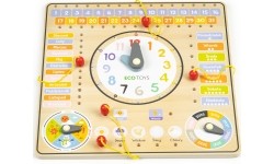 Wooden Board With Clock Calendar Eco Toys