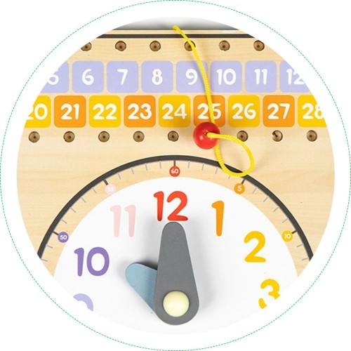 Wooden Board With Clock Calendar Eco Toys