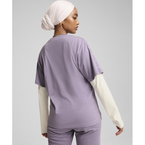Bluzka damska Puma Ess Tape Tee, fioletowa