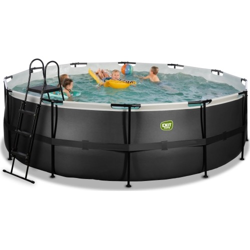 EXIT Black Leather basen ø450x122cm z pompą z filtrem piaskowym - czarny