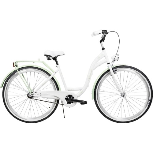 Dviratis AZIMUT City Lux 28" 2023 biały-mięta