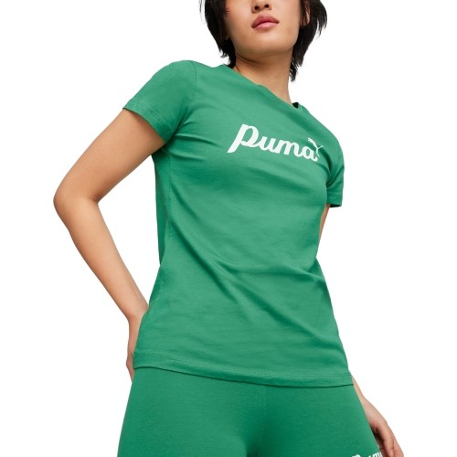 Damska koszulka Puma ESS+ Script Tee, zielona, 679315 86
