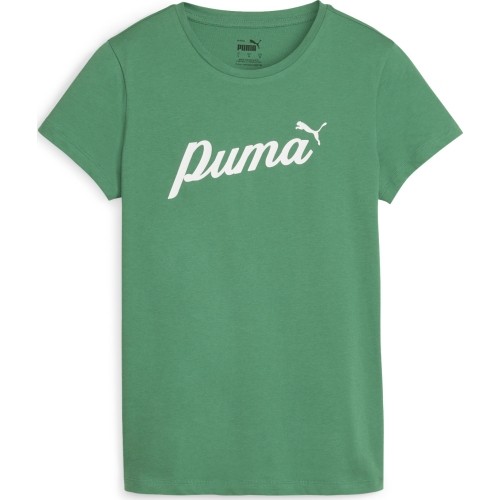 Damska koszulka Puma ESS+ Script Tee, zielona, 679315 86