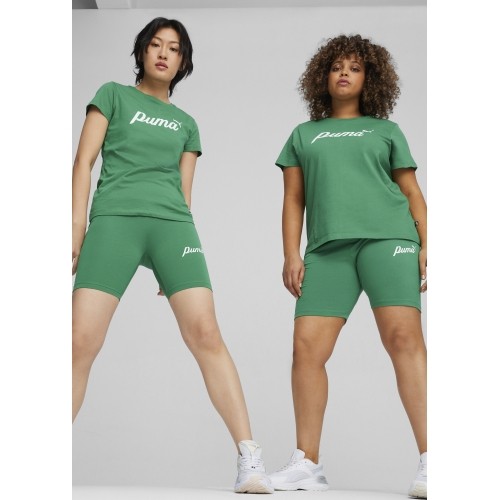 Damska koszulka Puma ESS+ Script Tee, zielona, 679315 86