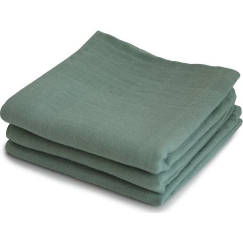 Muslin Cloths Mushie Roman Green, 3-Pack