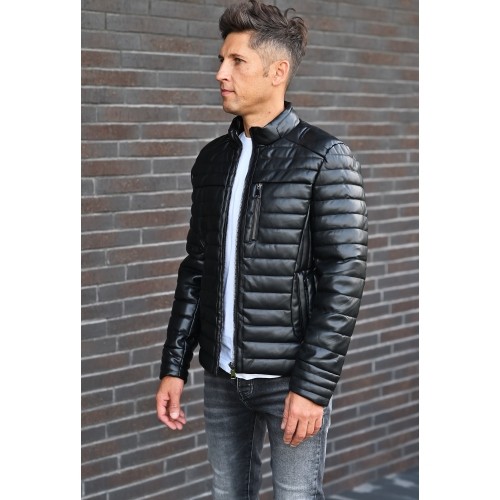 J.Style skórzana kurtka męska czarna 11Z8186