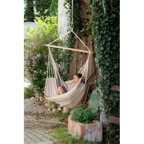Hamak do siedzenia ogorodowy Wiszące krzesło Amazonas Artista, Beżowy
