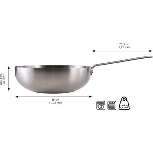 Patelnia WOK ze stali nierdzewnej Skottsberg 28cm