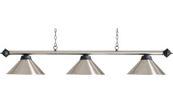 Lampa bilardowa ze zmatowionej stali z 3 kloszami Buffalo