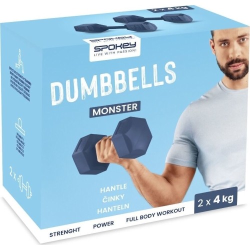 Zestaw hantli sześciokątnych 2x4 kg Spokey MONSTER