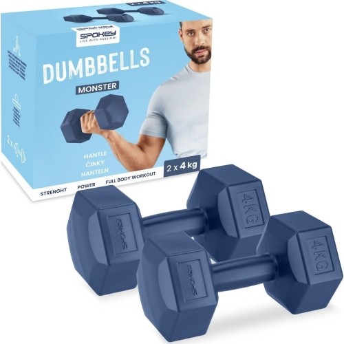 Zestaw hantli sześciokątnych 2x4 kg Spokey MONSTER