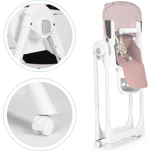 Regulacja wysokości krzesełka do karmienia Paski z ekoskóry Podwójna tacka