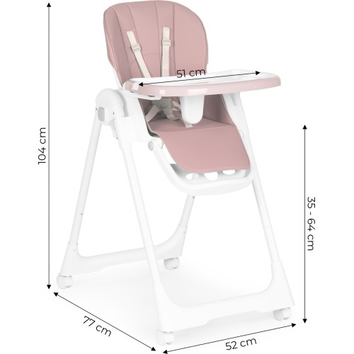Regulacja wysokości krzesełka do karmienia Paski z ekoskóry Podwójna tacka