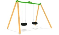 Podwójna huśtawka na plac zabaw GT-1801, WOOD