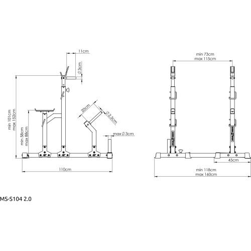 Stojaki łączone z asekuracją MS-S104 2.0 - Marbo Sport