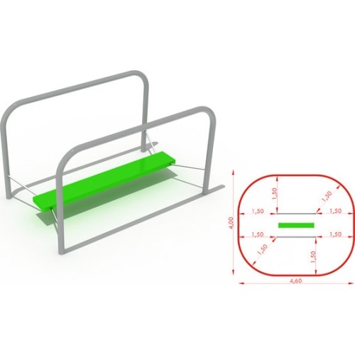 Metalowe poręcze równoległe CM-0027/1