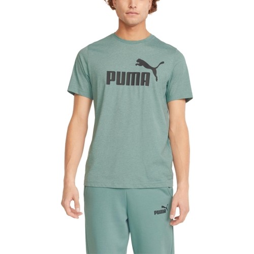 Koszulka męska Puma Ess Heather Tee zielona 586736 50