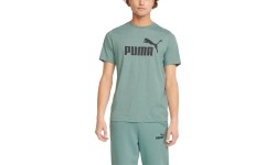 Koszulka męska Puma Ess Heather Tee zielona 586736 50