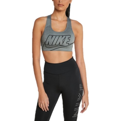 Nike Swoosh Futura biustonosz sportowy damski, szary BV3643 084