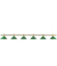 Mosiężna lampa z 6 zielonymi kloszami 276c