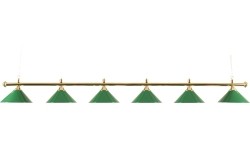 Mosiężna lampa z 6 zielonymi kloszami 276c