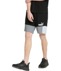 Spodenki męskie Puma Ess+ Block Black White Grey 847429 01
