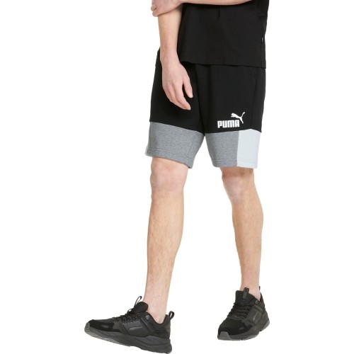 Spodenki męskie Puma Ess+ Block Black White Grey 847429 01