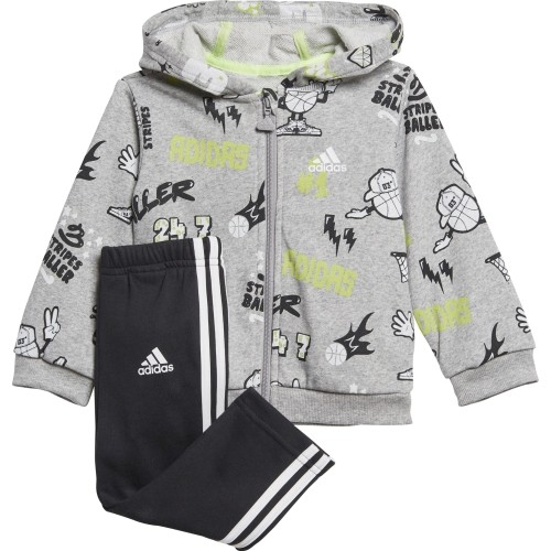 Adidas dres dziecięcy I Grap Fz Hd Ft1 Grey Black GE0015