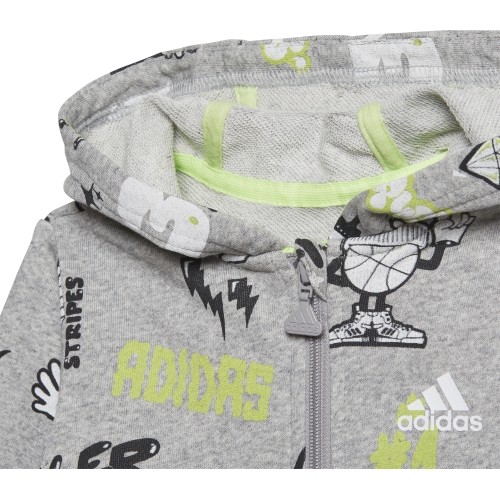Adidas dres dziecięcy I Grap Fz Hd Ft1 Grey Black GE0015