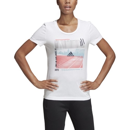 Bluzka damska Adidas 3St Photo Tee, biała, DV3023