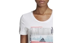 Bluzka damska Adidas 3St Photo Tee, biała, DV3023