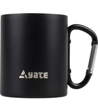 Kubek YATE z karabińczykiem, 0,3 l, stal nierdzewna, czarny