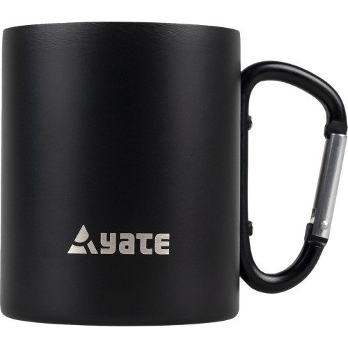 Kubek YATE z karabińczykiem, 0,3 l, stal nierdzewna, czarny