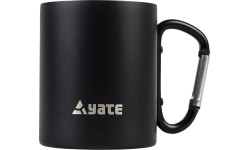 Kubek YATE z karabińczykiem, 0,3 l, stal nierdzewna, czarny