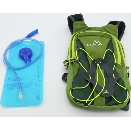 Plecak turystyczny sportowy z workiem bukłakiem na wodę Cattara GreenW 10+2 l